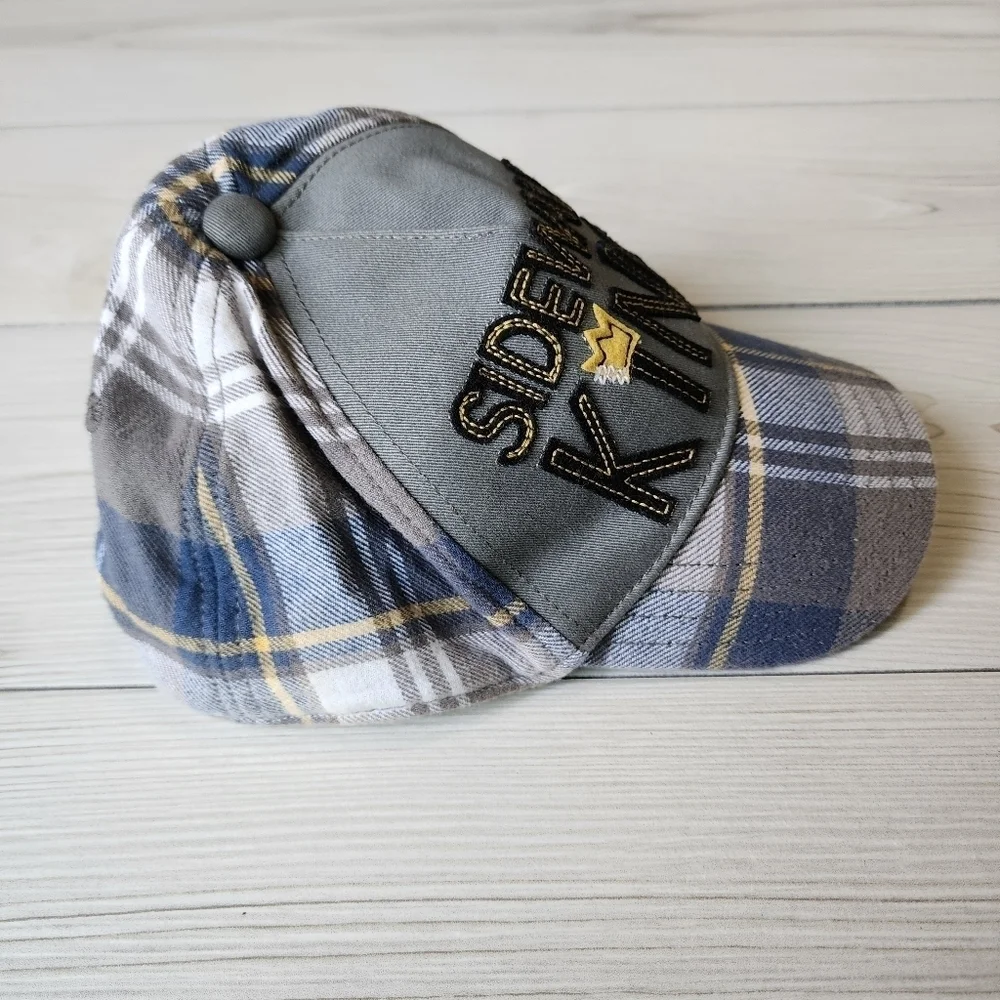 Gymboree Sidewalk King blue plaid hat size 12-24 mo